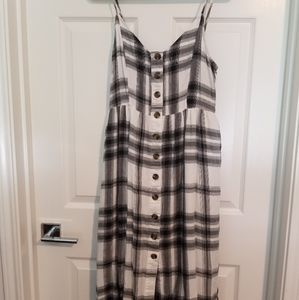 American Eagle fall plaid midi dress